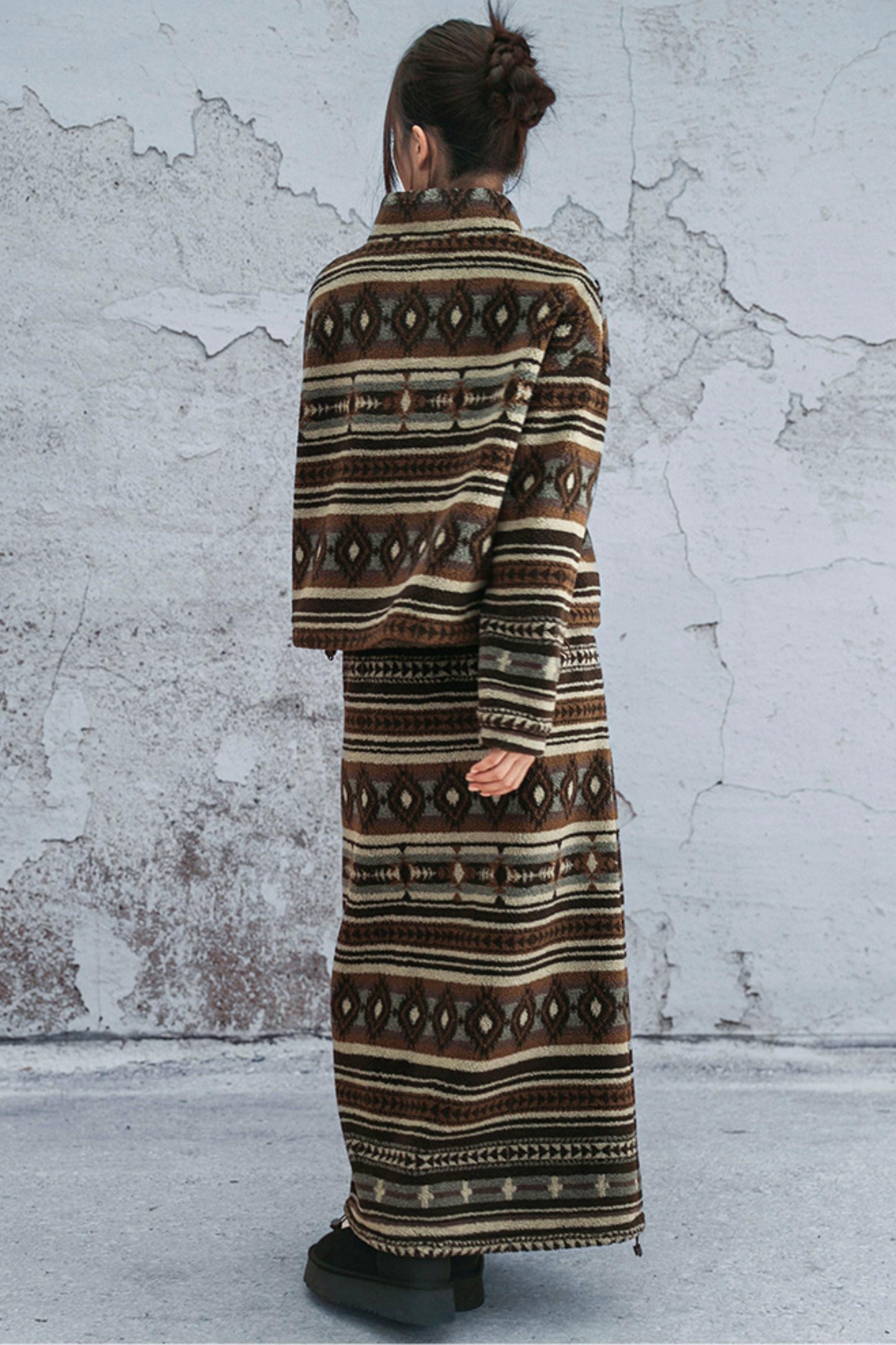 ラムウールジオメトリックジャケット