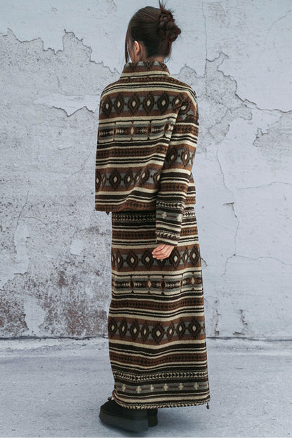 ラムウールジオメトリックジャケット