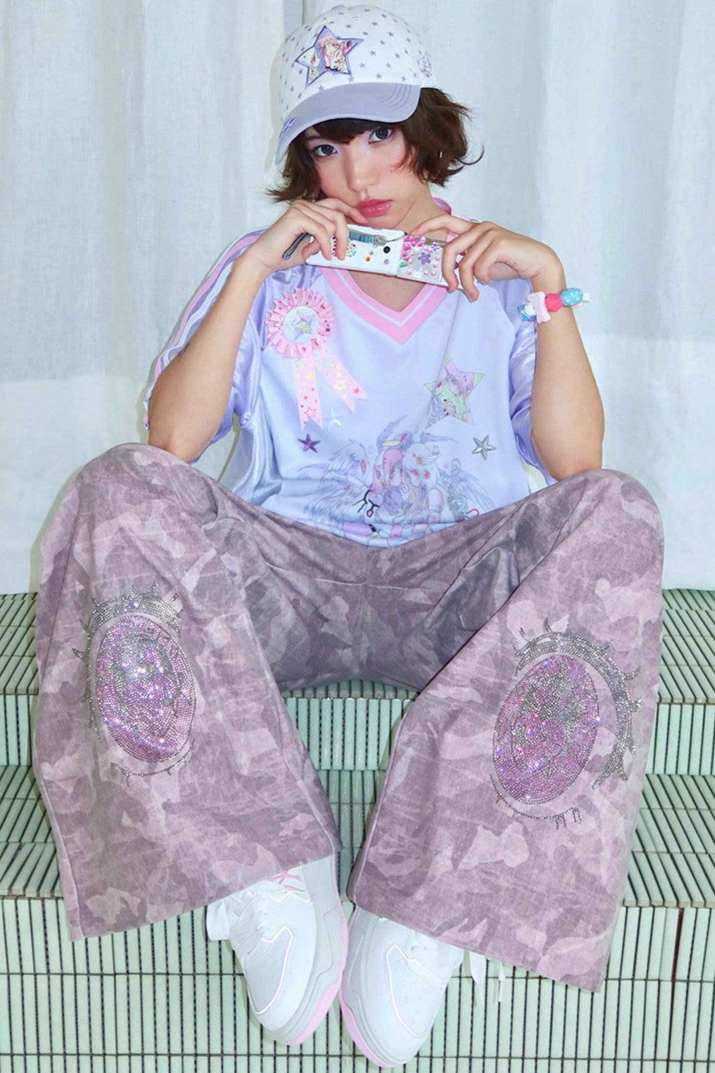 Pantalon large camouflage ange