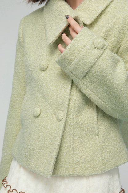 エレガントダイアゴナルウールンコート