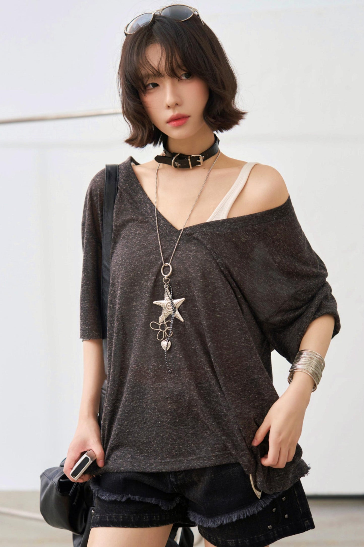 Loose Neck Design Top