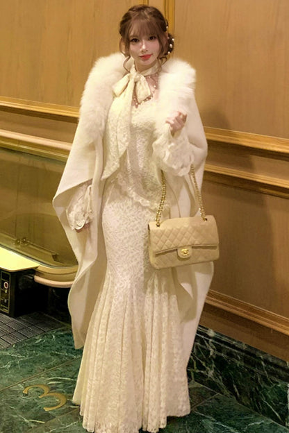 フレンチスタイルレースマーメイドドレス