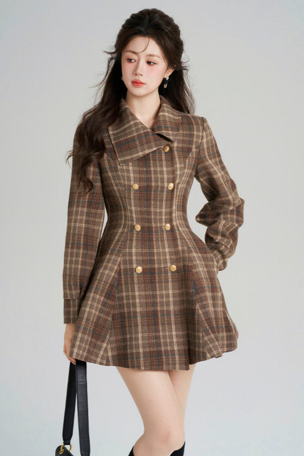 Plaid Sweet Retro Coat