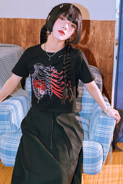 Dark Floral Printed Top