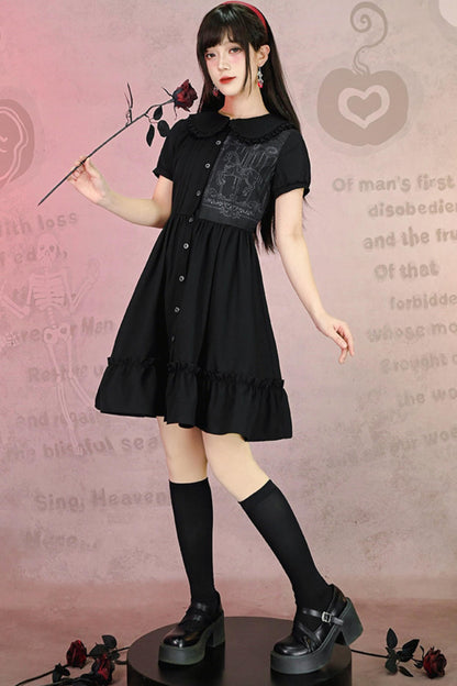 Black Lace Shirt Dress