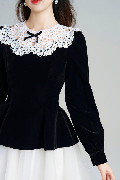 Black Velvet Lace Dress