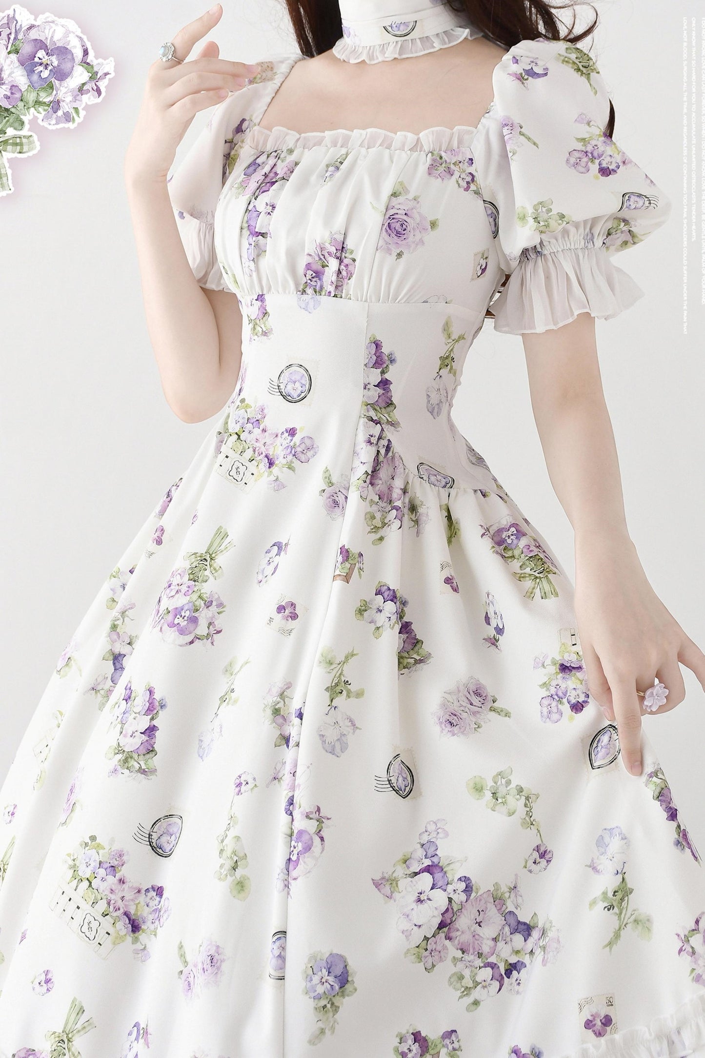 レトロフレンチガーデンドレス
