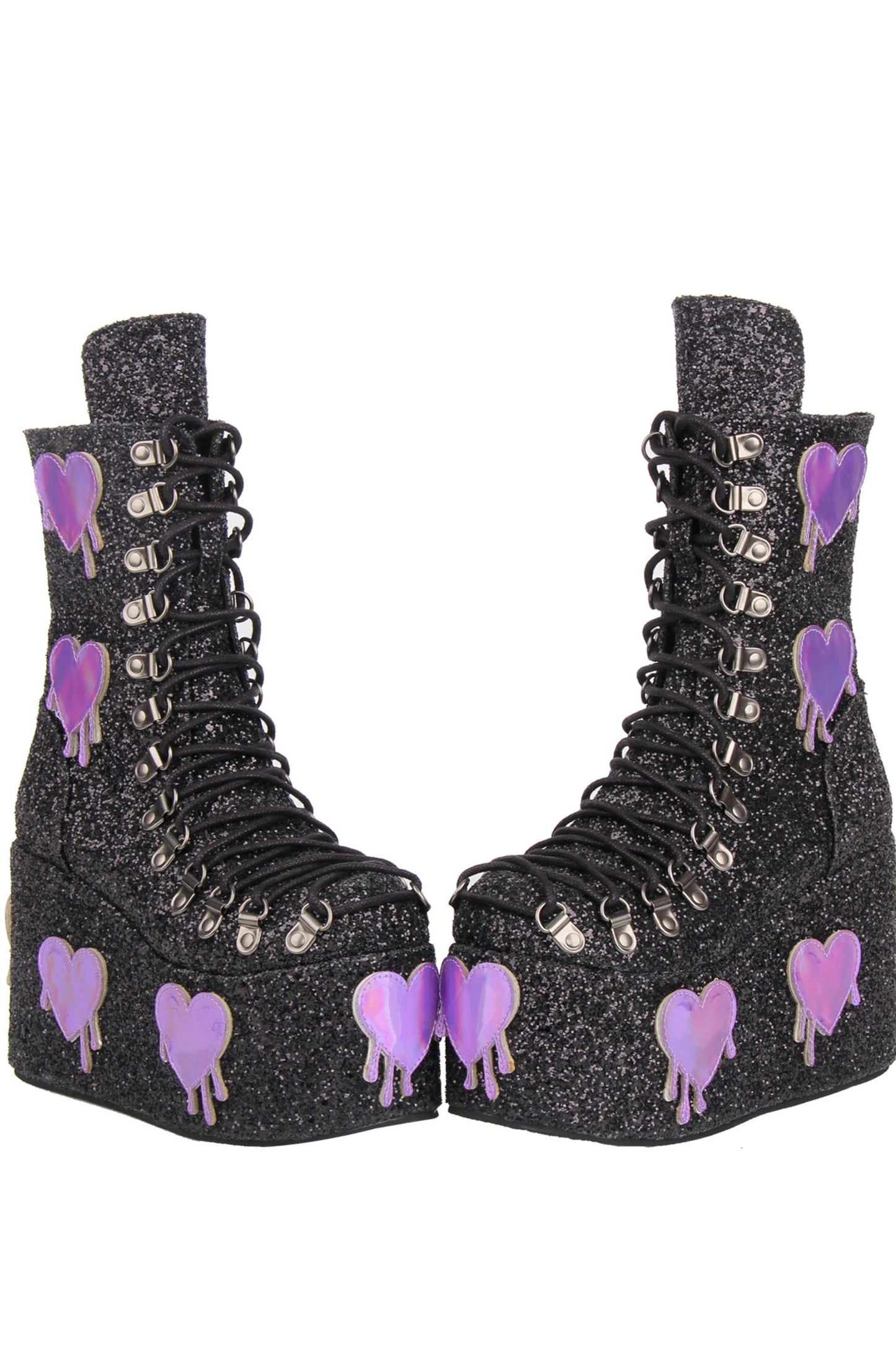Glitzer-Subkultur-Herz-Plateau-Stiefel