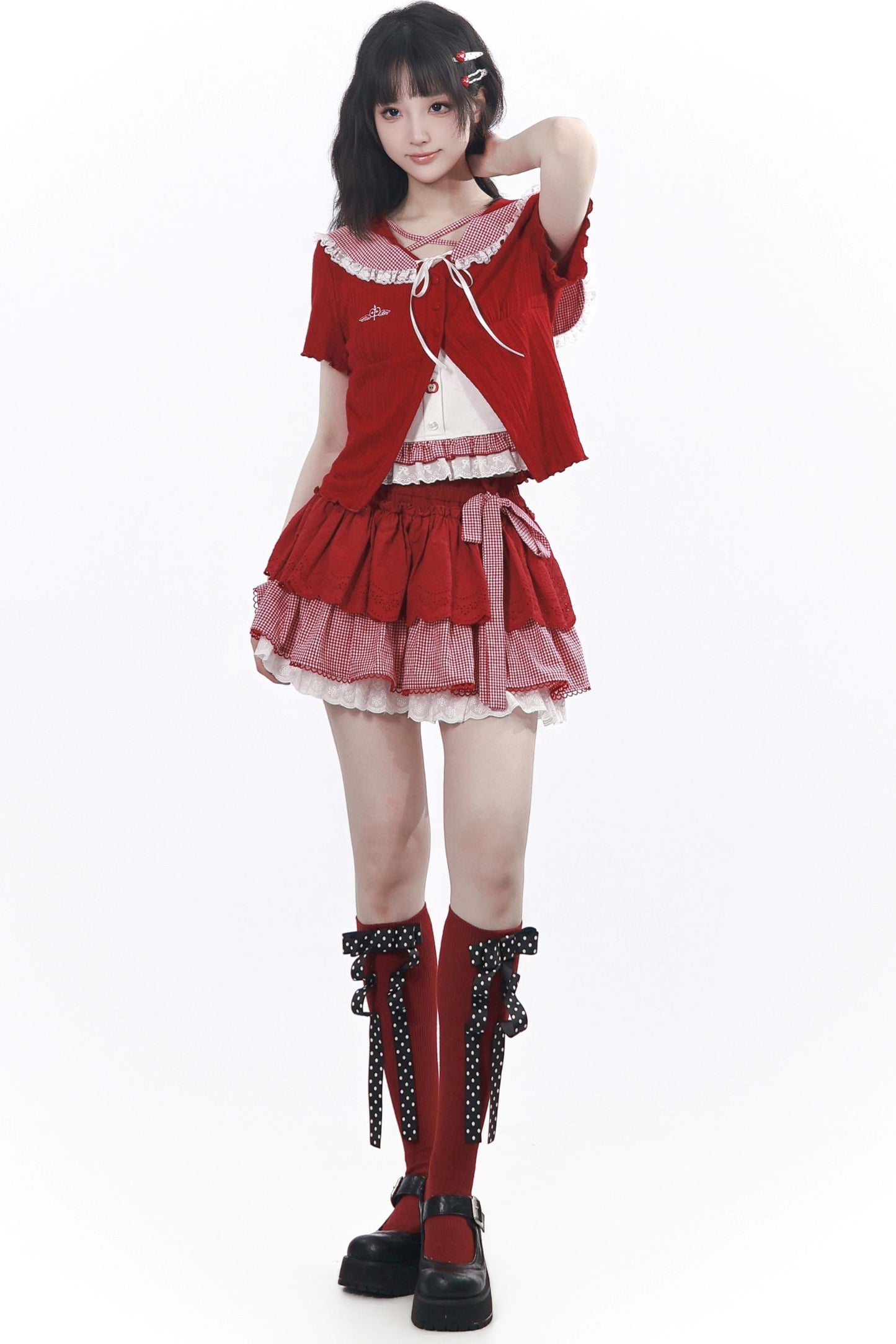 Apple Red Bunny Ear Girly Set