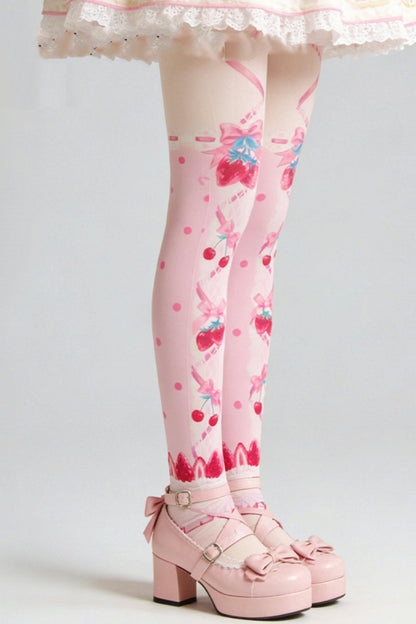 Erdbeerkuchen-Lolita-Strumpfhose
