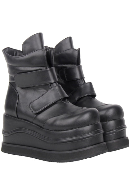 Punk-Klettverschluss-Plateau-Stiefel
