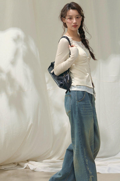 Seashell Lace Layered Top