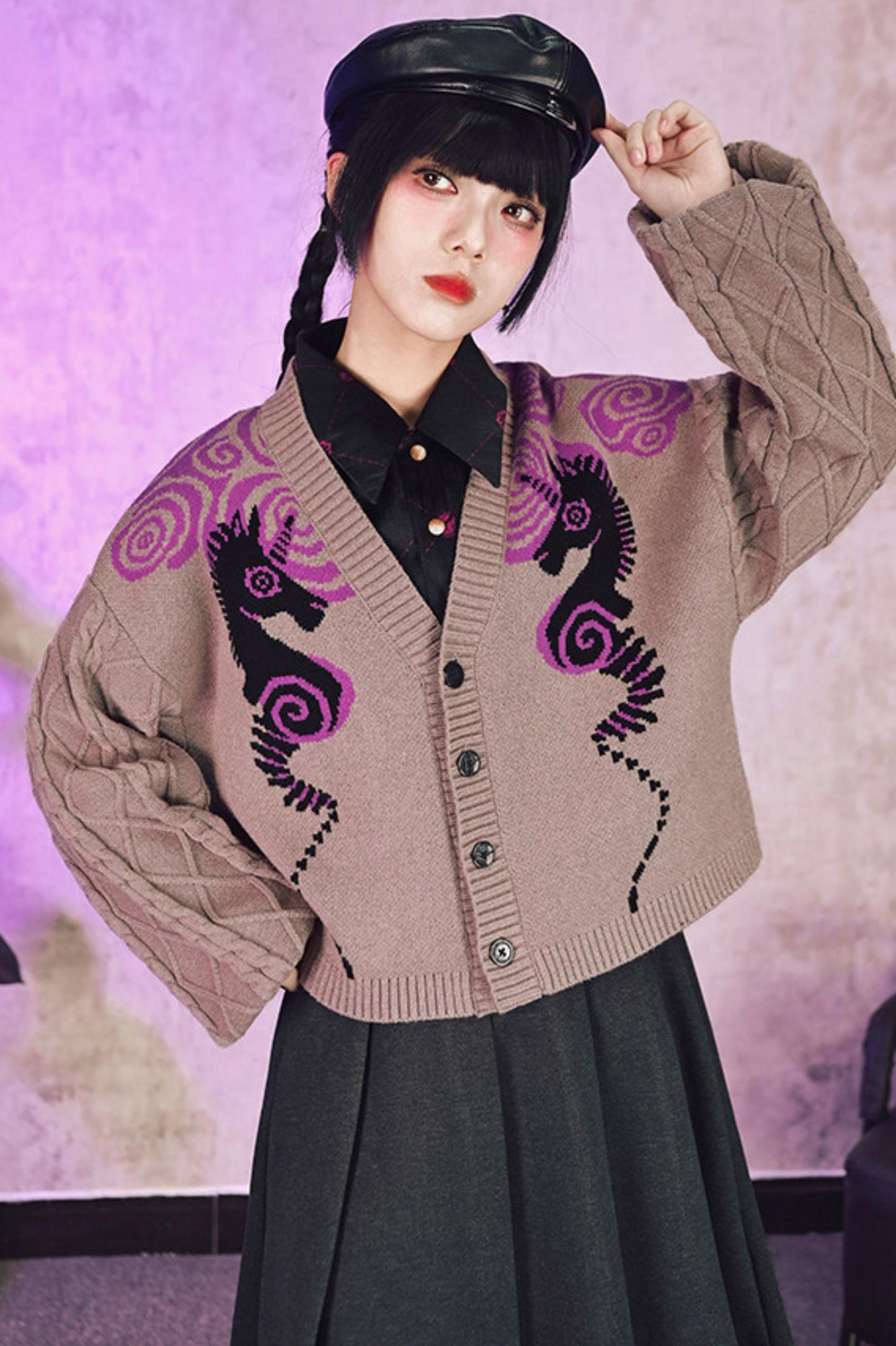 アンブライドゥルドチェスジャカードカーディガン