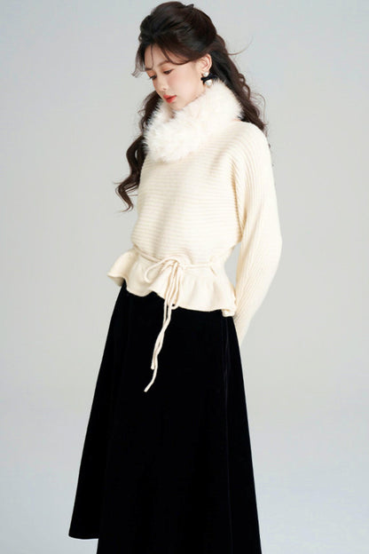 Retro Girly French Sweater + Skirt