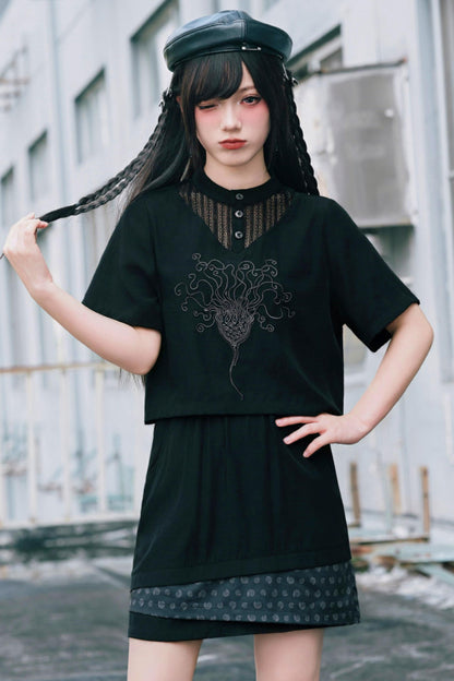 深海刺繍ダークドールセットアップ