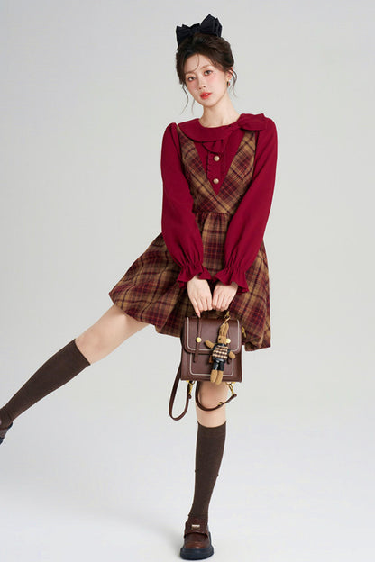 Retro Plaid Sweet Dress