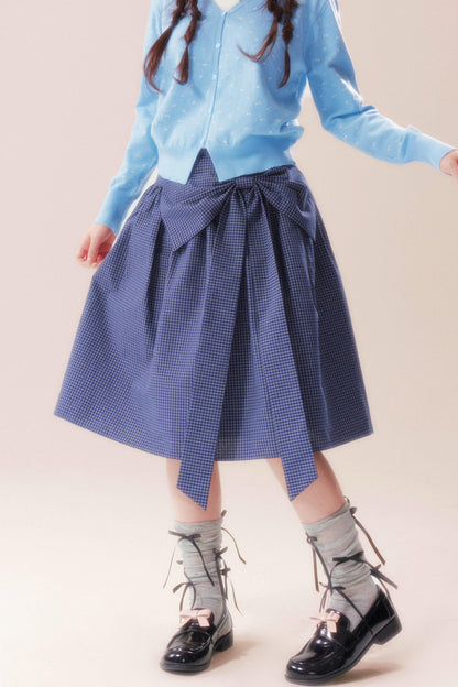 リボンチェックアンブレラスカート