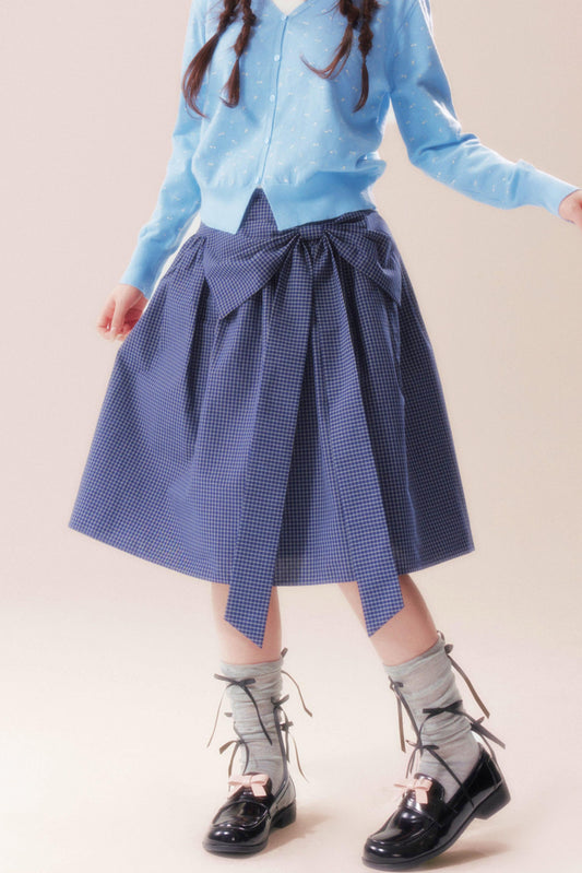 リボンチェックアンブレラスカート
