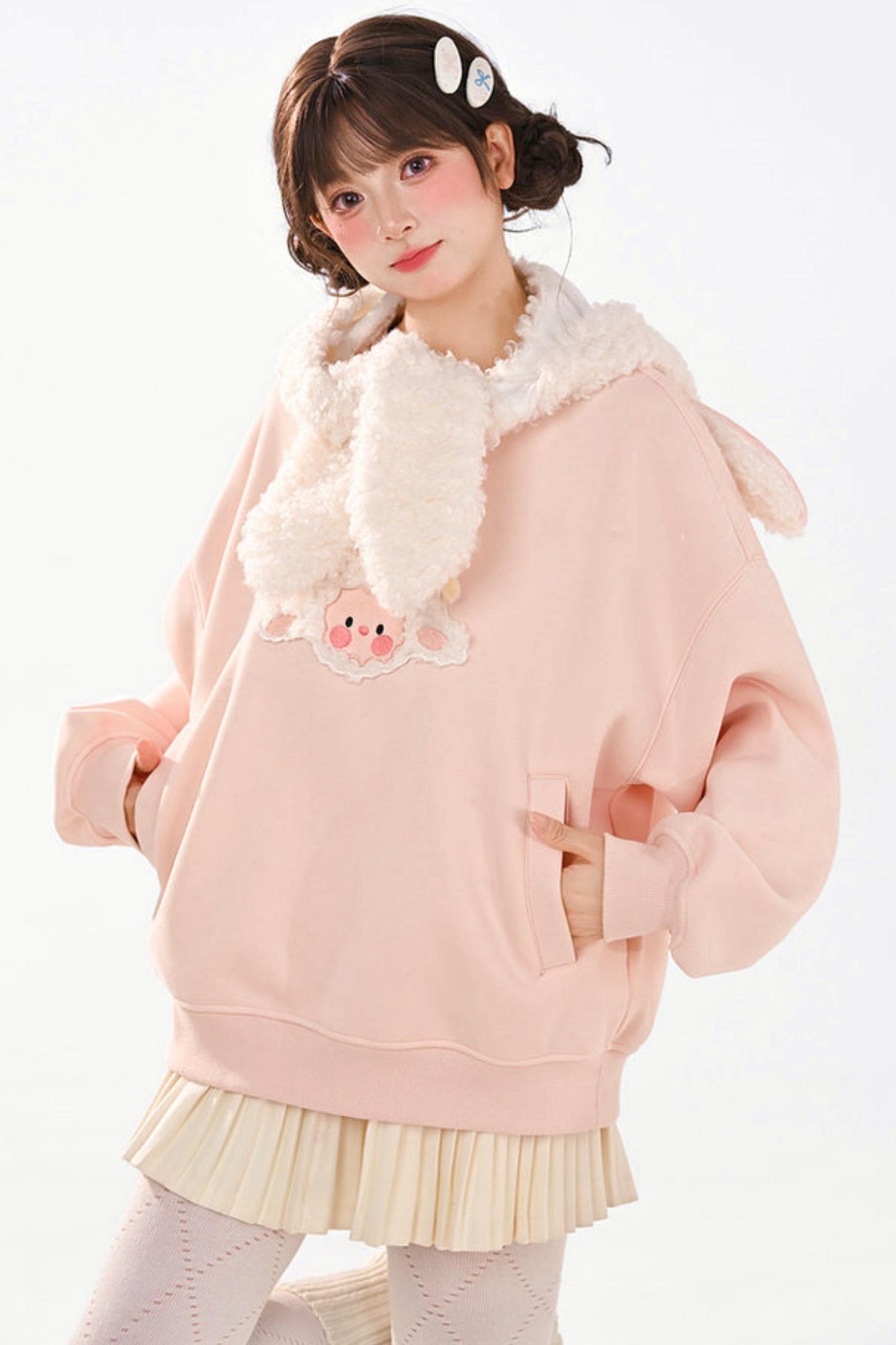 Forest Girl Lamb Fleece Sweatshirt + Hat