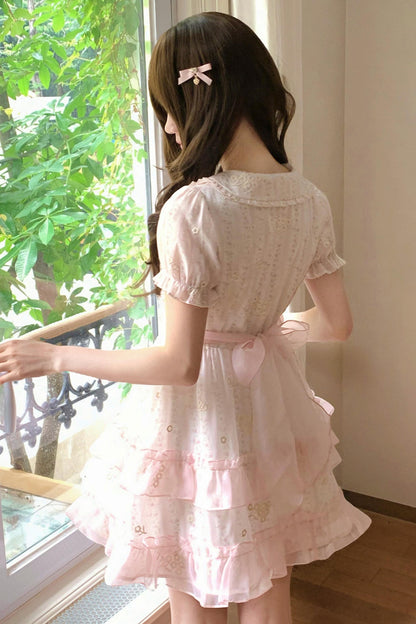 Pink Floral Doll Collar Dress