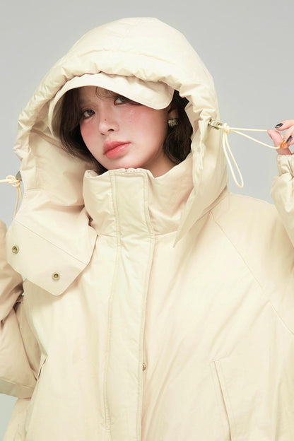 オートミールショートダウンジャケット