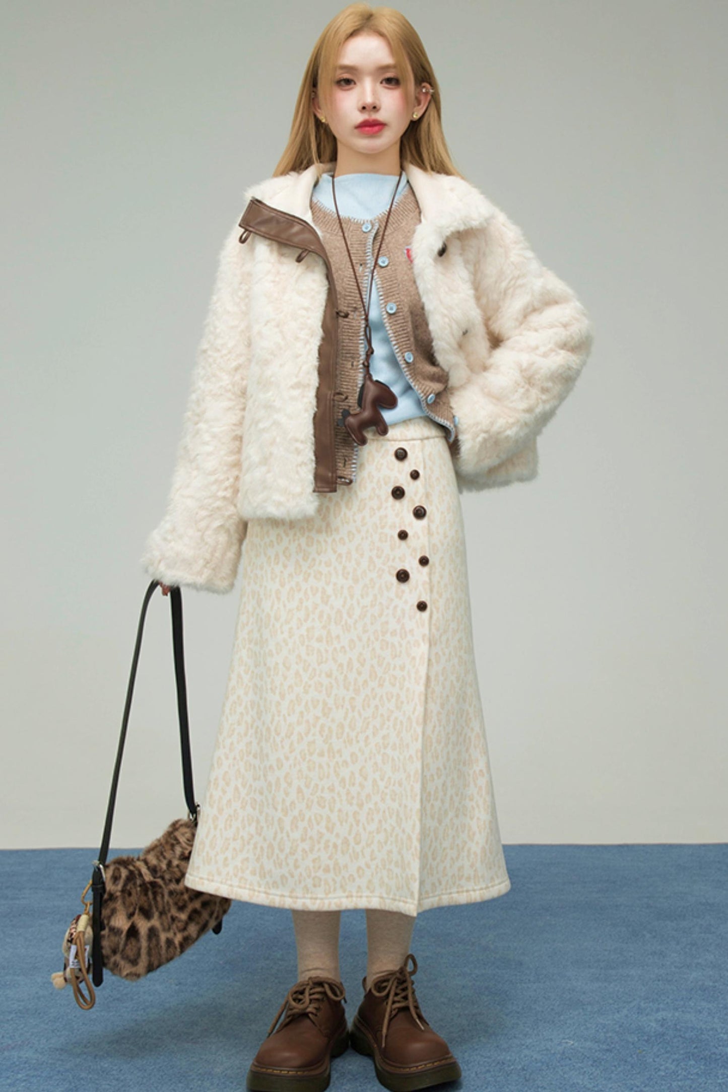 クレイブラウンウールカーディガン