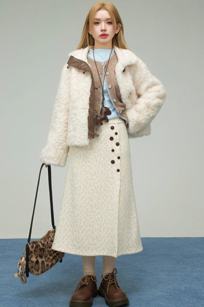 クレイブラウンウールカーディガン