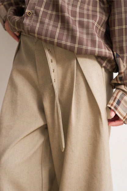 ミニマルワイドレッグソリッドパンツ