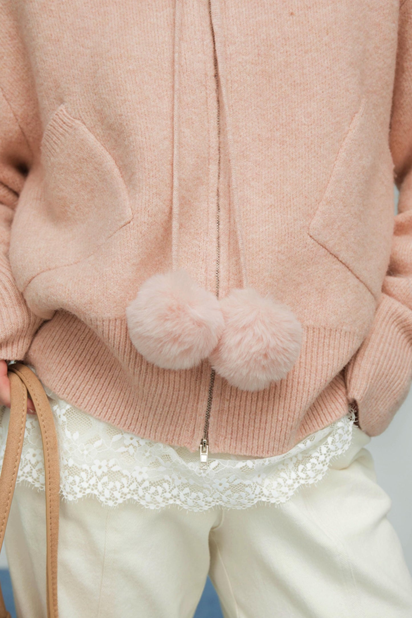 キャラメルファーカラーカーディガン