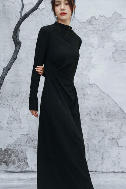 ブラックニットモードドレス