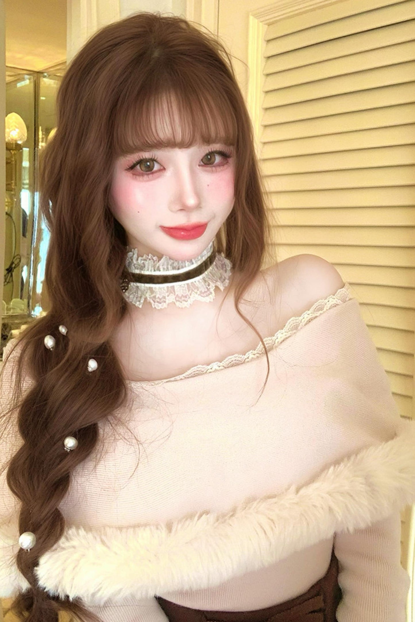 Elegant off-the-shoulder knit + mermaid skirt