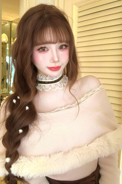 Elegant off-the-shoulder knit + mermaid skirt