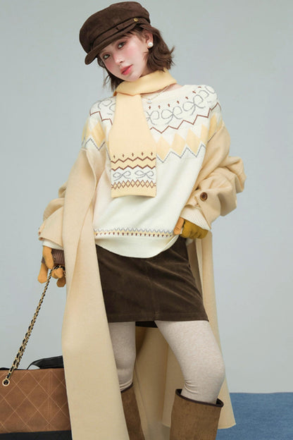 フェアアイルチーズロールセーター