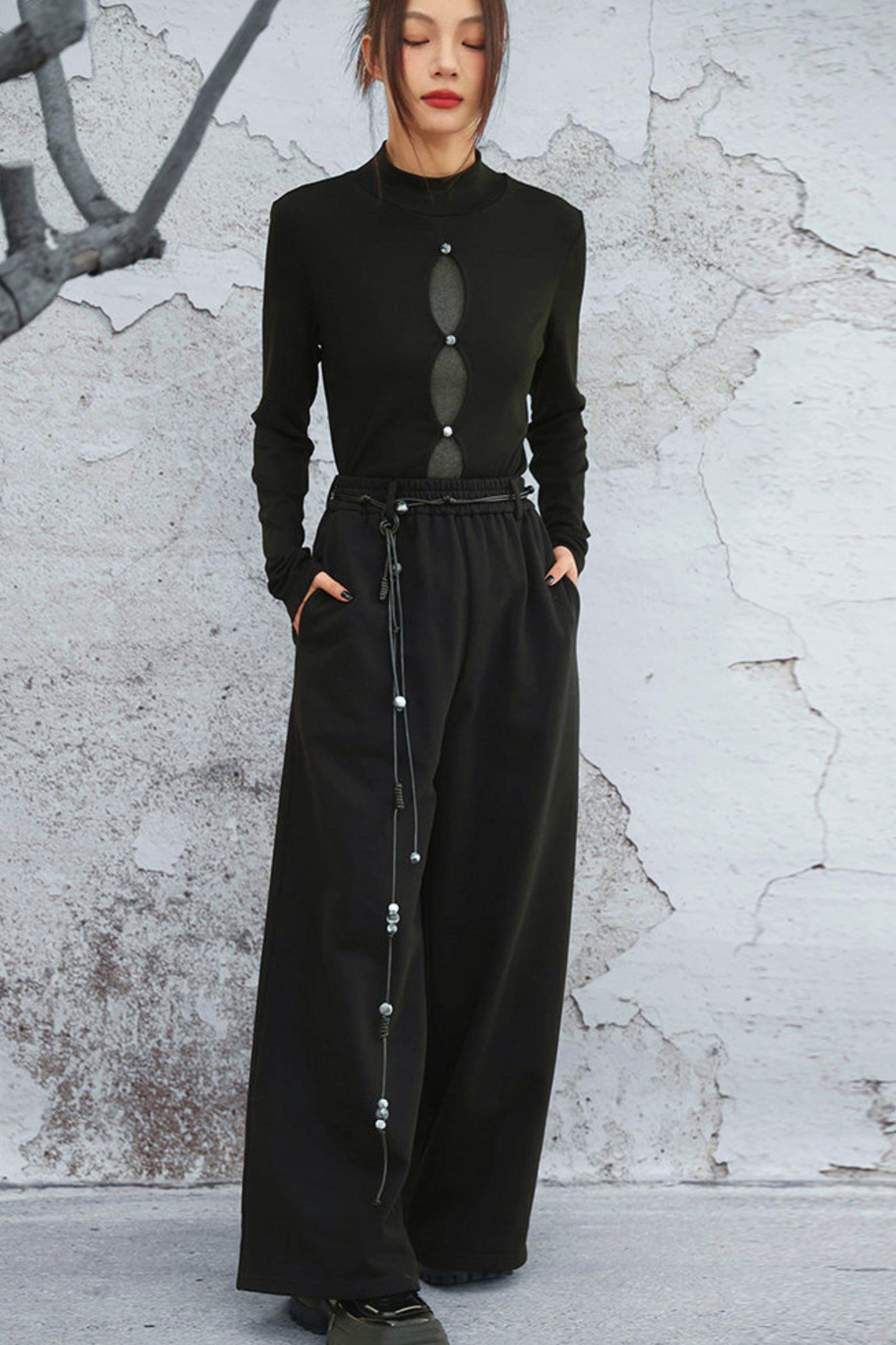 モードルーズワイドレッグパンツ