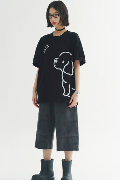 T-shirt à motif chiot
