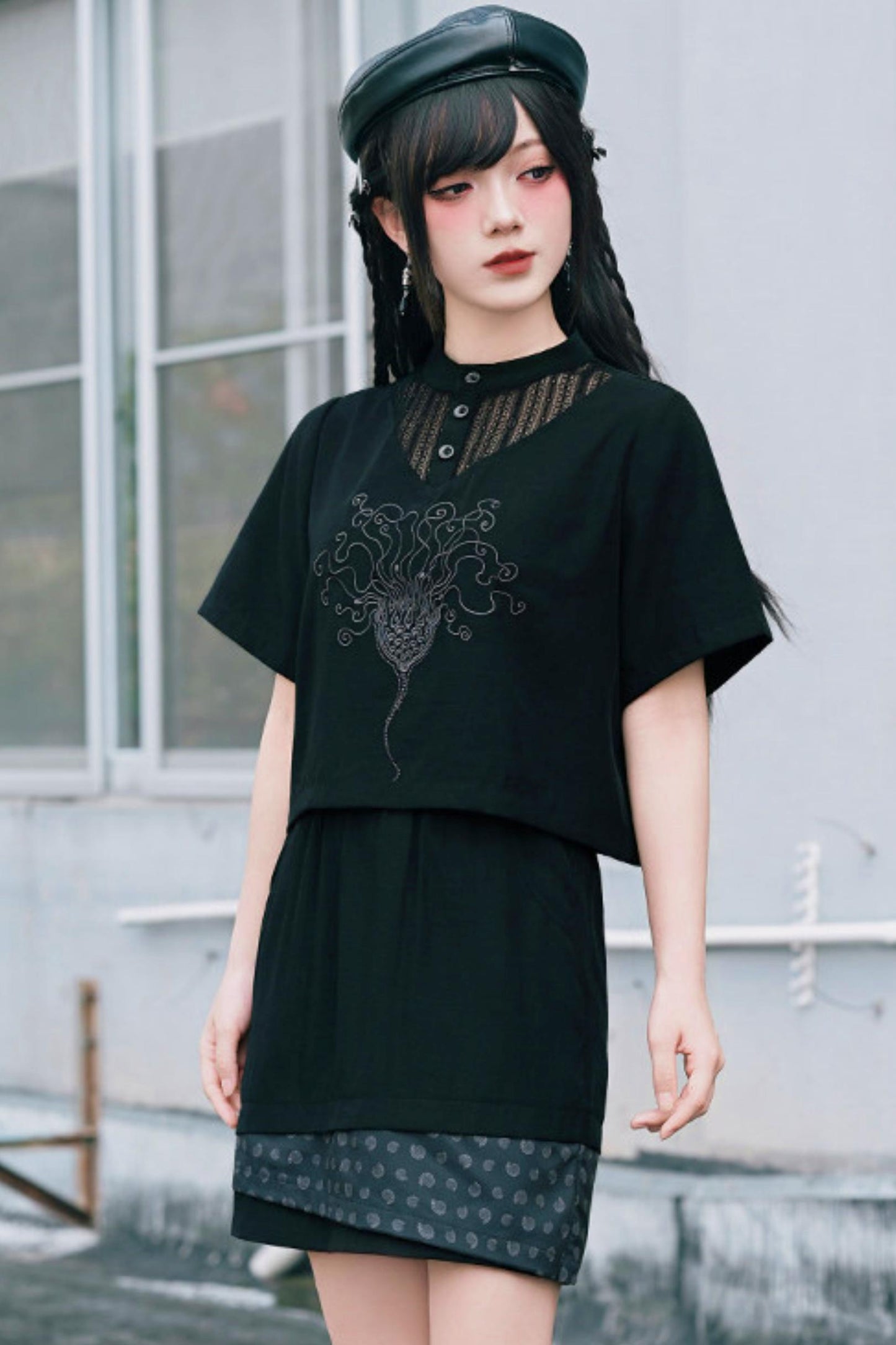 深海刺繍ダークドールセットアップ