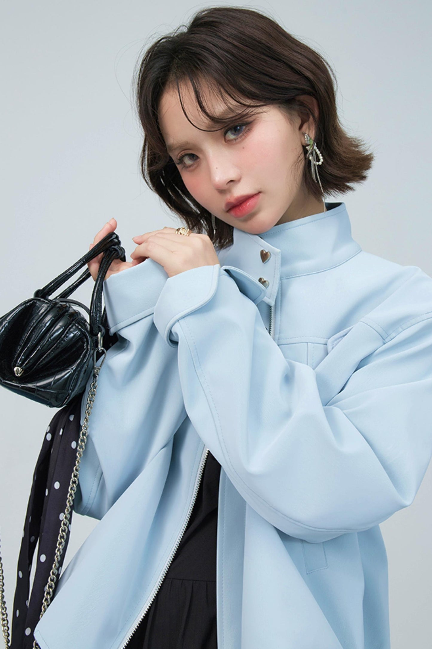 ブルーヴェルヴェットレザージャケット