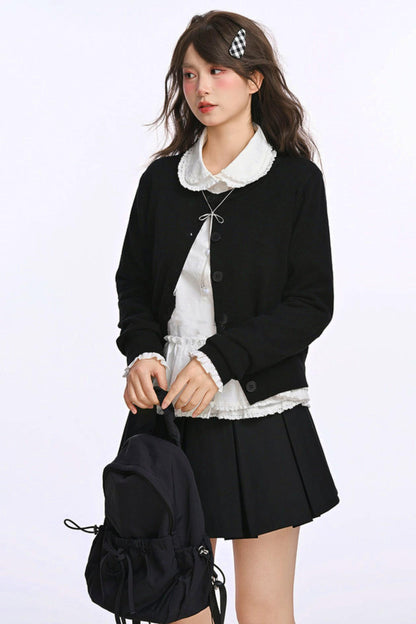 Double Layer Lace Doll Collar Blouse