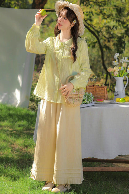 포레스트 돌 칼라 블라우스