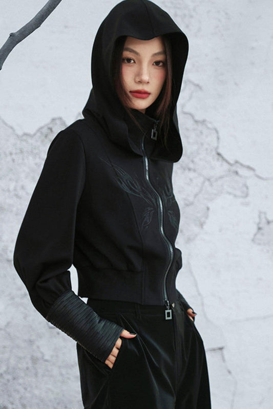 ダークビッグフードショートジャケット