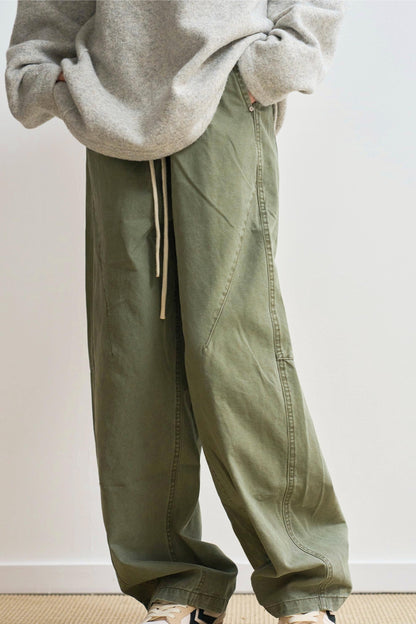 ミニマルソリッドストレートレッグパンツ