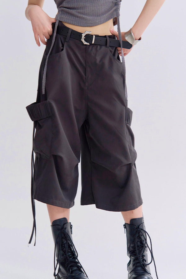 ルーズフィットクロップドカーゴトラウザーズパンツ