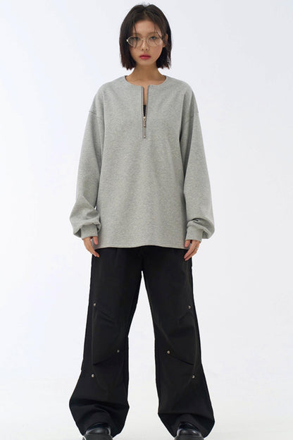 リラックスフィットプリーツレッグパンツ