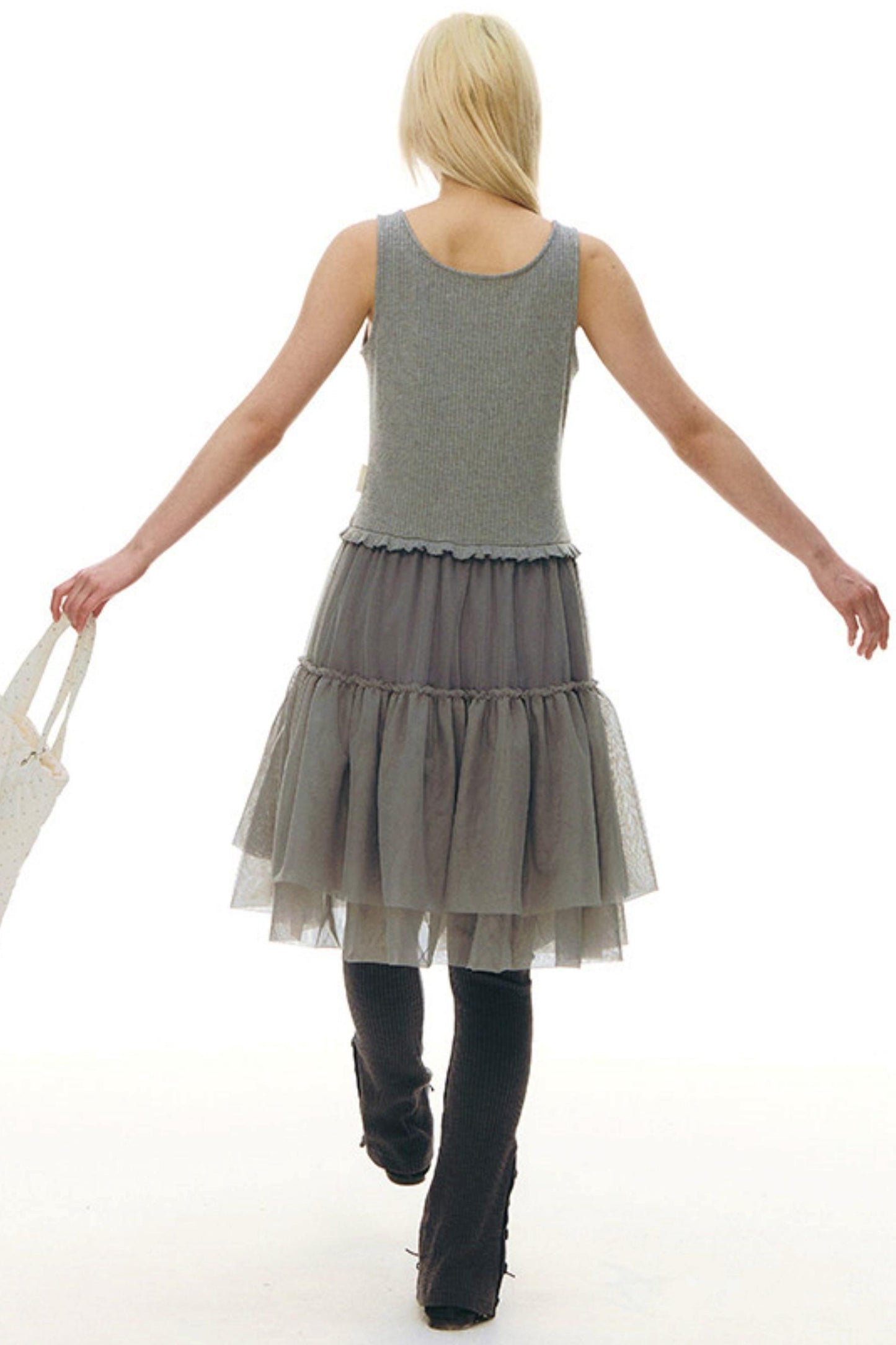 Robe chasuble en tulle Y2K