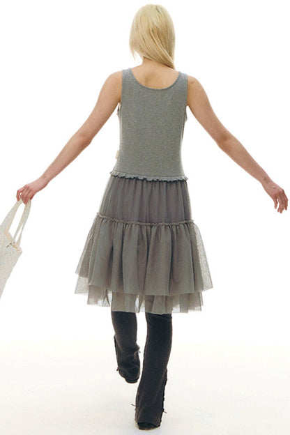 Robe chasuble en tulle Y2K