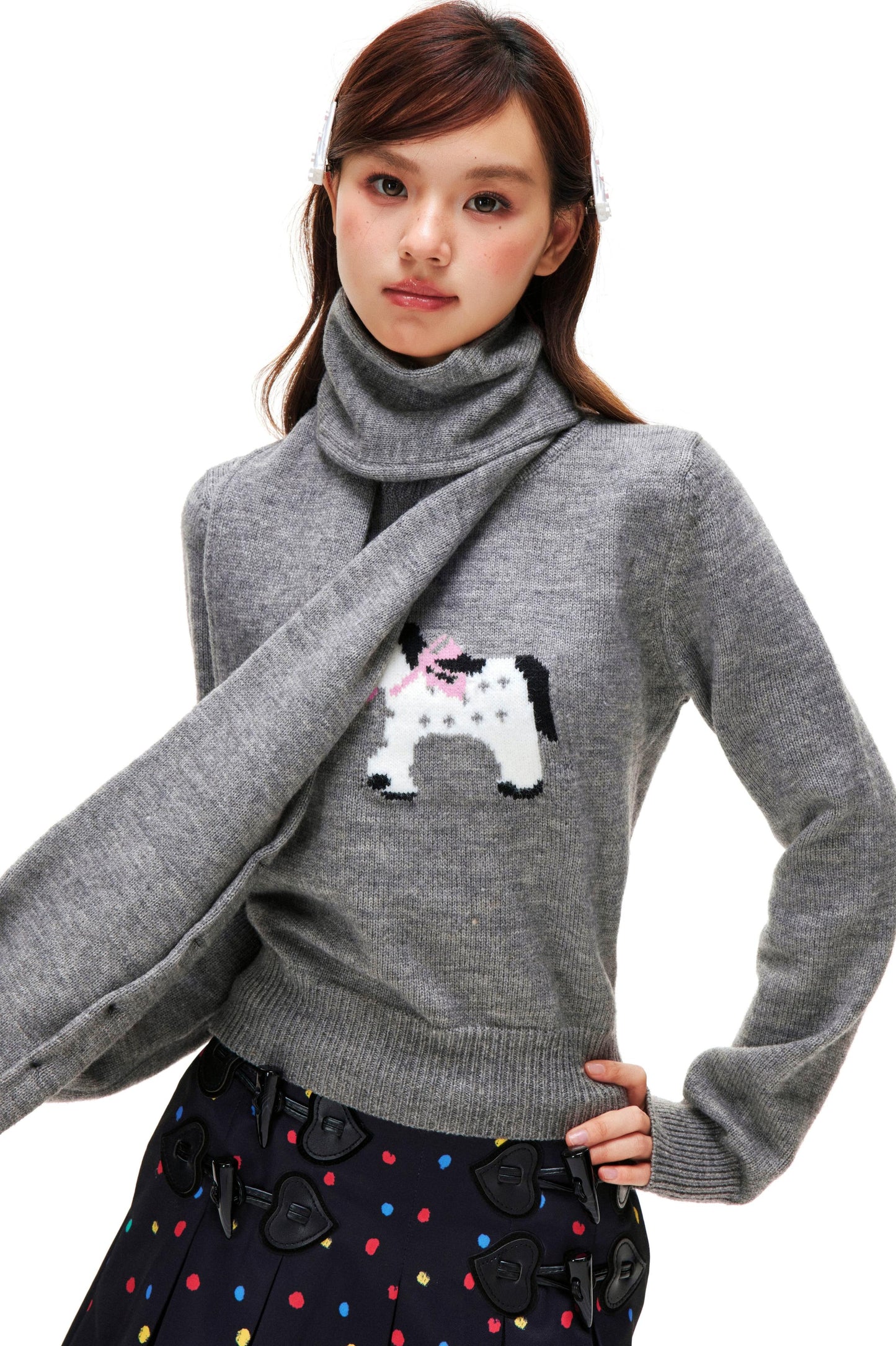 Little Horse Jacquard Sweater + Scarf