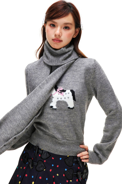 Little Horse Jacquard Sweater + Scarf
