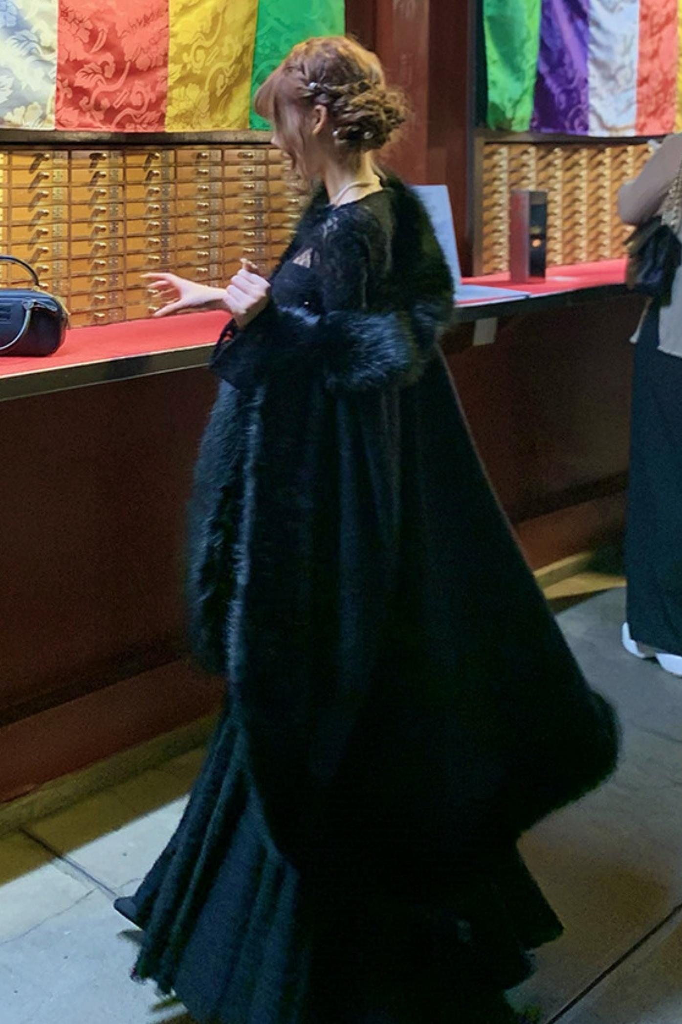 Elegant Black Fur Cape