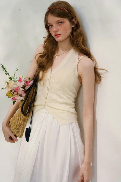 コットンレースチェックスカート