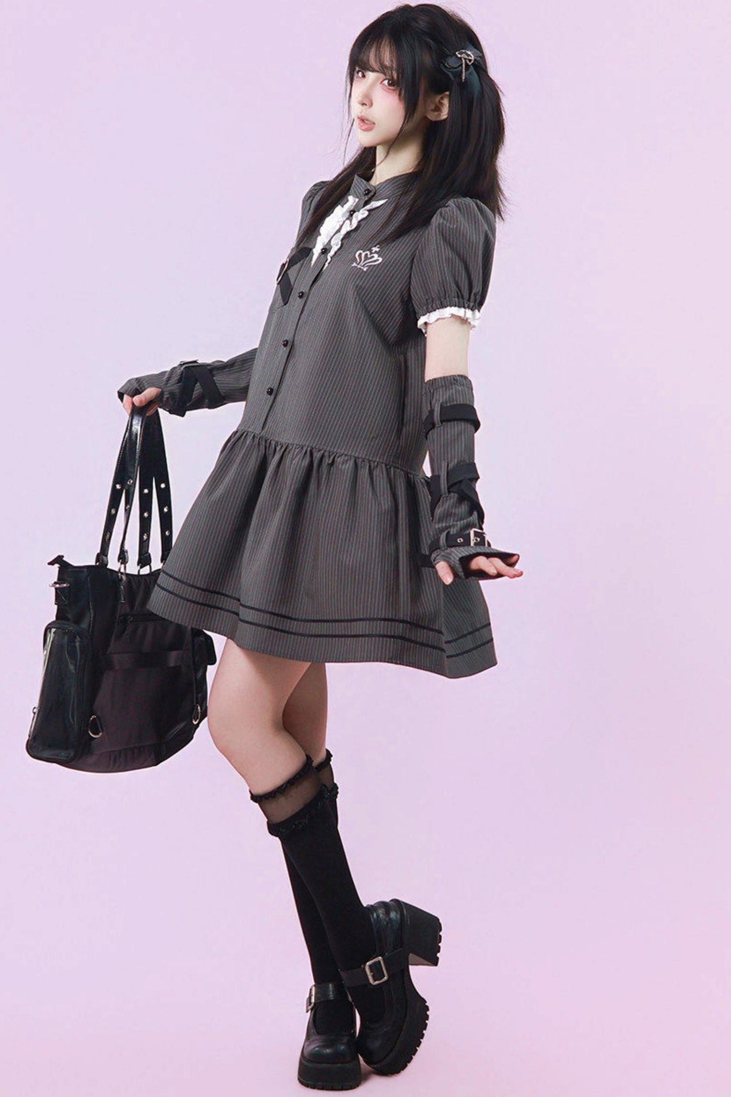 ハートリボンサブカル制服ワンピース